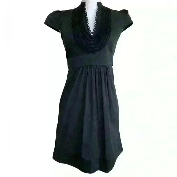 Bcbgmaxaria Black A-Line Cocktail Dress With Detailed Neckline - Picture 1 of 5